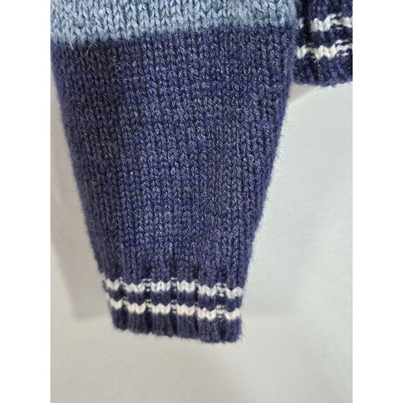 Heirloom Collectibles Sweater Full Zip Knight Ramie Cotton Size M Blue Stripe - Picture 5 of 10